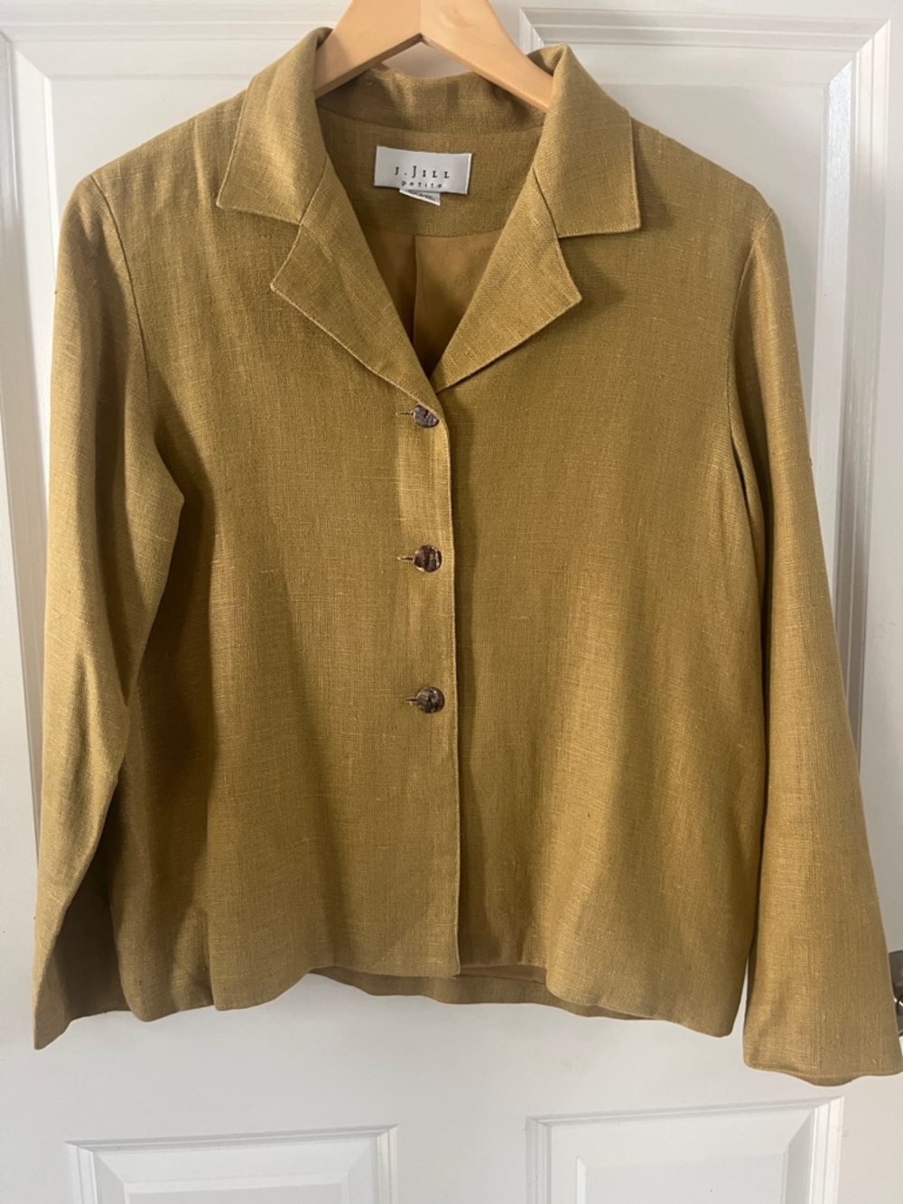 J. Jill 100% Linen vintage lagenlook relaxed neutral Blazer small petite